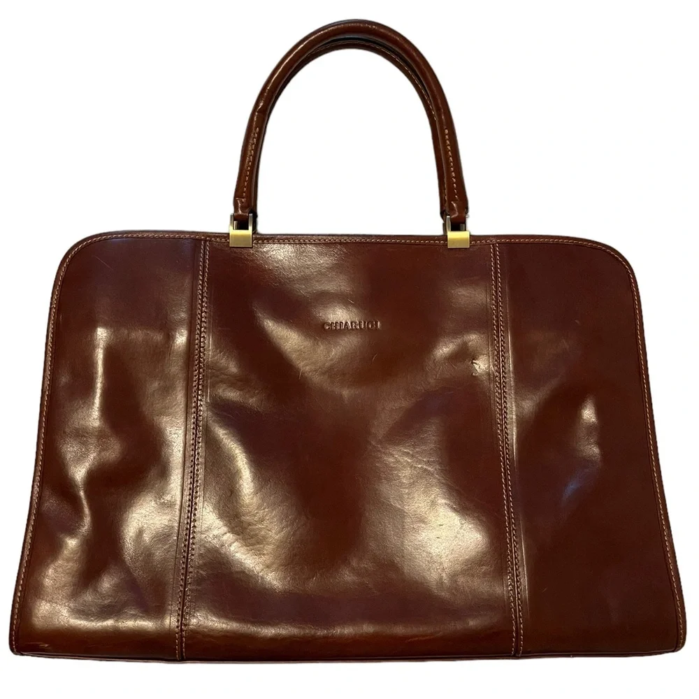 Authentic Chiarugi Genuine Leather Briefcase - Picture 2 of 15